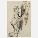 Alfred Hofmann-Stollberg, Illustrationsentwurf, Aquarell über Bleistiftvorzeichnung