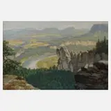 Rudolf Klöden, "Die Elbe bei Rathen", Öl auf Leinwand