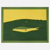 Prof. Wolfgang Mattheuer, "Grüner Morgen", Farbsiebdruck auf Karton