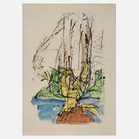 Gerda Lepke, "Weiden", 1975, aquarellierte