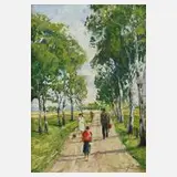 Hans Münnich, An einem Sommertag, Öl auf Pappe