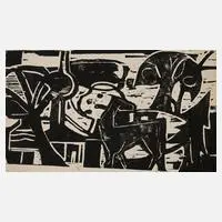 Heinz Tetzner, "Pferd am Abend", Holzschnitt