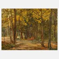 Karl Walther, Lichte Waldlandschaft, Öl auf Leinwand