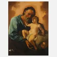 Georg Hanftmann, Josef mit dem Christkind, 1854, Öl auf Leinwand