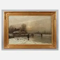 Johann Jungblut, Wintertag, Öl auf Leinwand