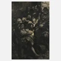 Prof. Ferdinand von Keller, Kampfszene, 1877, Öl auf Leinwand