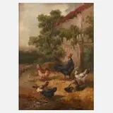 Louis Lemaire, Hühnerhof, Öl auf Leinwand