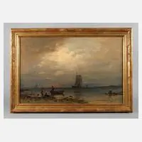 Anton Rasmussen, Sonnenaufgang an der Küste, Öl auf Leinwand