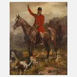 Richard Benno Adam, Parforcejagd, Öl auf Leinwand