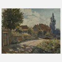 W. Barth, Dorflandschaft, Öl auf Leinwand