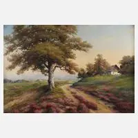 Wilhelm Dohmann, Blühende Heide, Öl auf Leinwand