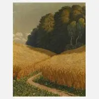 O. Geitner, Erntelandschaft, 1936, Öl auf Leinwand und Keilrahmen