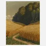 O. Geitner, Erntelandschaft, 1936, Öl auf Leinwand und Keilrahmen