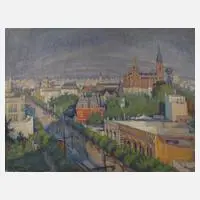 Tilla Gramm, Stadtansicht, 1925, Öl auf Leinwand
