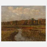 Leo Hohlfeld, "Am Löbben bei Dessau", Öl auf Pappe