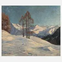 Elfriede Jungk, Winter in den Alpen, 1928, Öl auf Leinwand