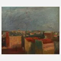 Josef Kienlechner, Über den Dächern, Öl auf Leinwand