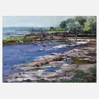 Alexander Koester, Enten am Seeufer, Öl auf Leinwand auf Hartfaserplatte