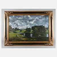 Auenlandschaft by S. Körner, Öl auf Leinwand, sold May 2021