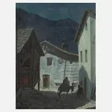 Rudolf Krapf, "Ruhe auf der Flucht", Öl auf Malkarton