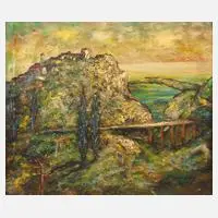 Percy Parlo, "Riviera", Öl auf Leinwand