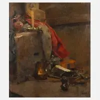 Jan Pašek, Malerstillleben, Öl auf grober Leinwand und Keilrahmen