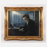 Josef Pauels, Mondscheinsonate – Beethoven am Klavier, 1927, Öl auf Leinwand
