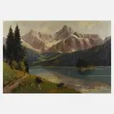 Adolf Schlüter, Sommerliche Eibseeansicht, Öl auf Leinwand und Keilrahmen