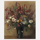 Virginie Waltenberger, Blumenstillleben, 1924, Öl auf Karton