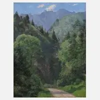 Prof. Julius Widnmann, "Bergstraße", Öl auf Leinwand und Keilrahmen