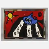 Robert Keil, Komposition mit Figuren, Acryl auf Hartfaserplatte