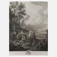 Jaques Philippe Le Bas, "Le chasseur fortuné", 1745, Kupferstich