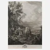 Jaques Philippe Le Bas, "Le chasseur fortuné", 1745, Kupferstich