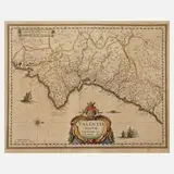 Willem Blaeu, Karte Gebiet Valencia, Kupferstich