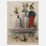 Honoré Daumier, "O qu'ils sont laids!", Lithographie mit sekundärer Kolorierung