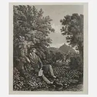 Franz Hegi, "Beethoven im Erlengebüsch bei Wien", Aquatintaradierung