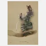 Bruno Bruni, Orchideen und Handschuhe, 1980, Farblithographie mit Tonplatte