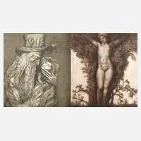 Prof. Ernst Fuchs, Zwei Radierungen