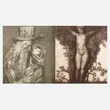 Prof. Ernst Fuchs, Zwei Radierungen