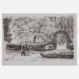Max Liebermann, "Parklandschaft", Lithographie