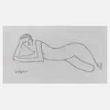 Amedeo Modigliani, Liegender Frauenakt, Radierung