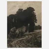 Prof. Otto Ubbelohde, "Abend", Radierung