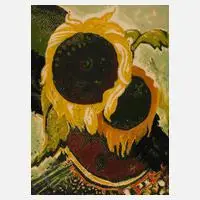 Harry Weidmann-Wilton, Sonnenblumen, Farbsiebdruck auf Velin