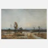 August Schlüter, Morgen im Teufelsmoor, Aquarell und Deckfarben