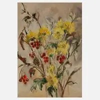 Margot Güntzel, Blumenstillleben, 1950, Aquarell