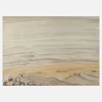 Prof. Erich Heckel, "Helles Meer", Aquarell über Bleistiftzeichnung