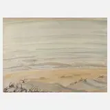Prof. Erich Heckel, "Helles Meer", Aquarell über Bleistiftzeichnung