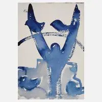 Hartmut Ritzerfeld, Abstrakte Komposition, Aquarell auf schweren Bütten
