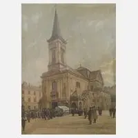 Eduard Schedlbauer, Kalvarienbergkirche in Hernals, 1920, Mischtechnik