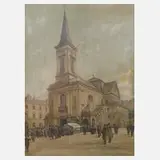 Eduard Schedlbauer, Kalvarienbergkirche in Hernals, 1920, Mischtechnik